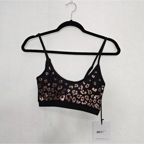 Beach Riot Sport Glitter Animal Print Compression Sports Bra XS - Picture 1 of 7